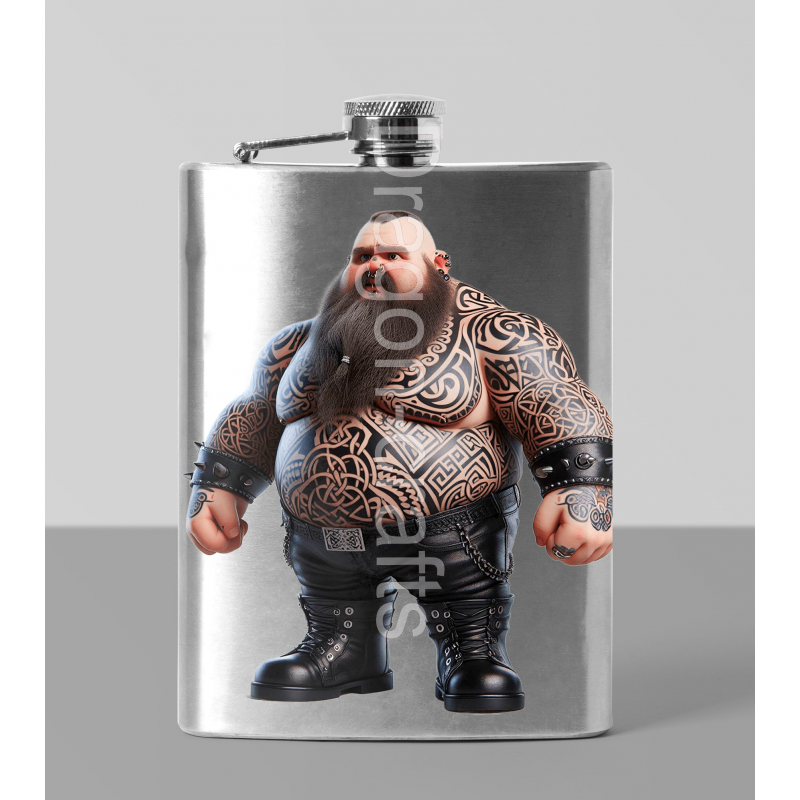 8oz Hip Flask - Tattoo Guy - 46