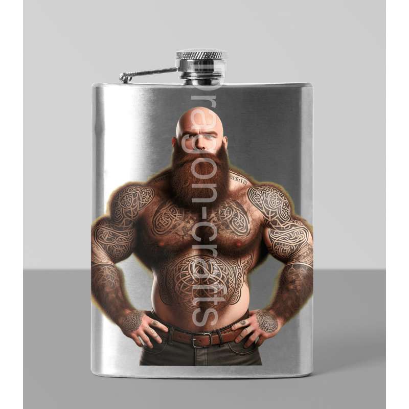 8oz Hip Flask - Tattoo Guy - 49