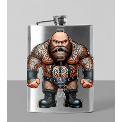 8oz Hip Flask - Tattoo Guy - 50