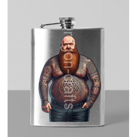 8oz Hip Flask - Tattoo Guy - 6