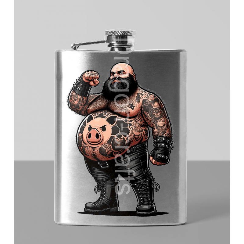 8oz Hip Flask - Tattoo Guy - 9