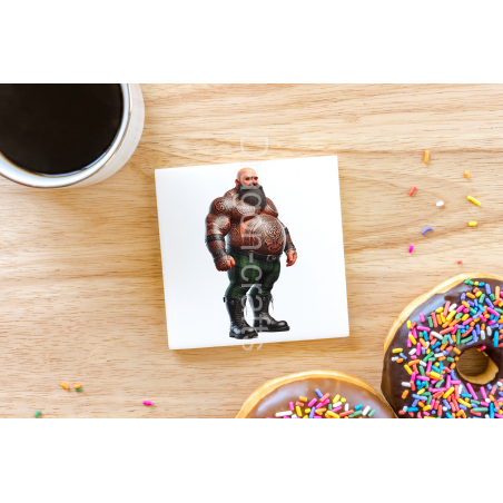 CERAMIC TILE COASTER/ TRIVET - Tattoo Guy - 23