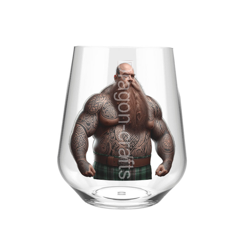 Stemless Wine Glass - Tattoo Guy - 11