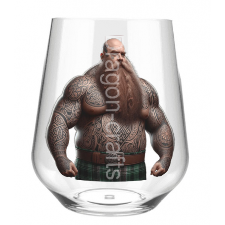 Stemless Wine Glass - Tattoo Guy - 11