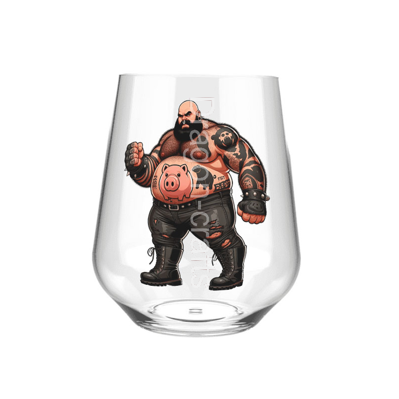 Stemless Wine Glass - Tattoo Guy - 12