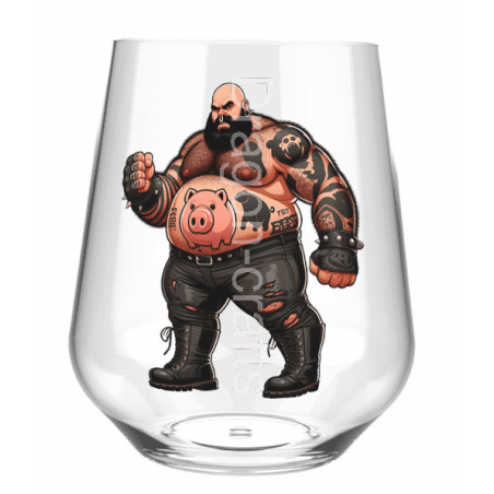 Stemless Wine Glass - Tattoo Guy - 12