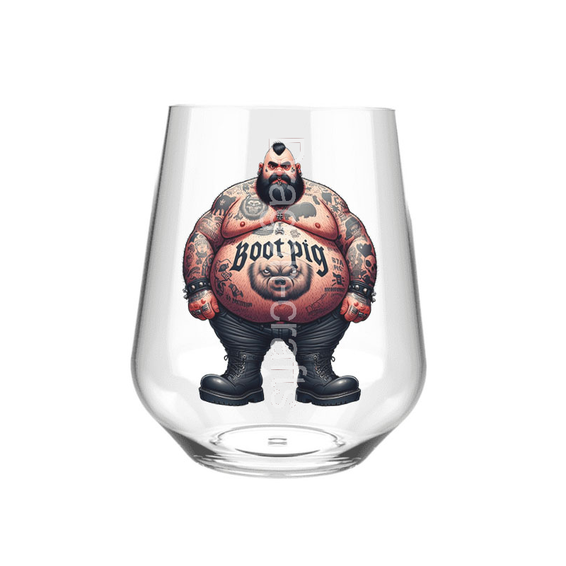 Stemless Wine Glass - Tattoo Guy - 16