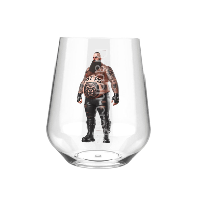 Stemless Wine Glass - Tattoo Guy - 2