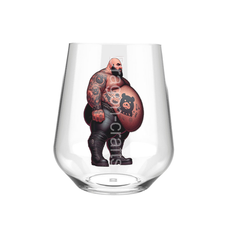 Stemless Wine Glass - Tattoo Guy - 28