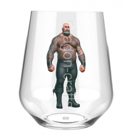 Stemless Wine Glass - Tattoo Guy - 3