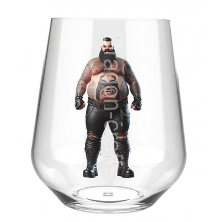 Stemless Wine Glass - Tattoo Guy - 31