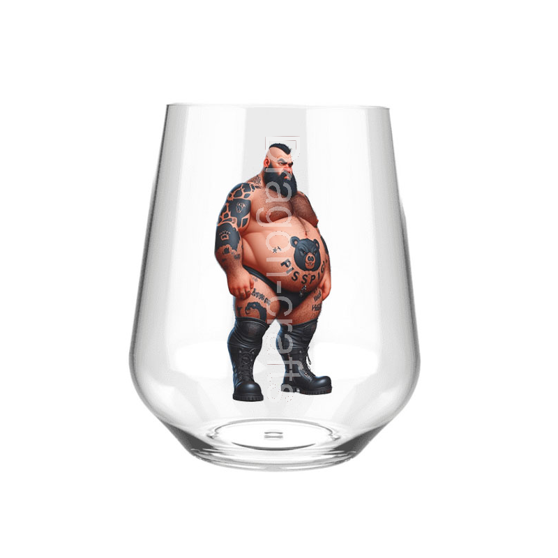 Stemless Wine Glass - Tattoo Guy - 33