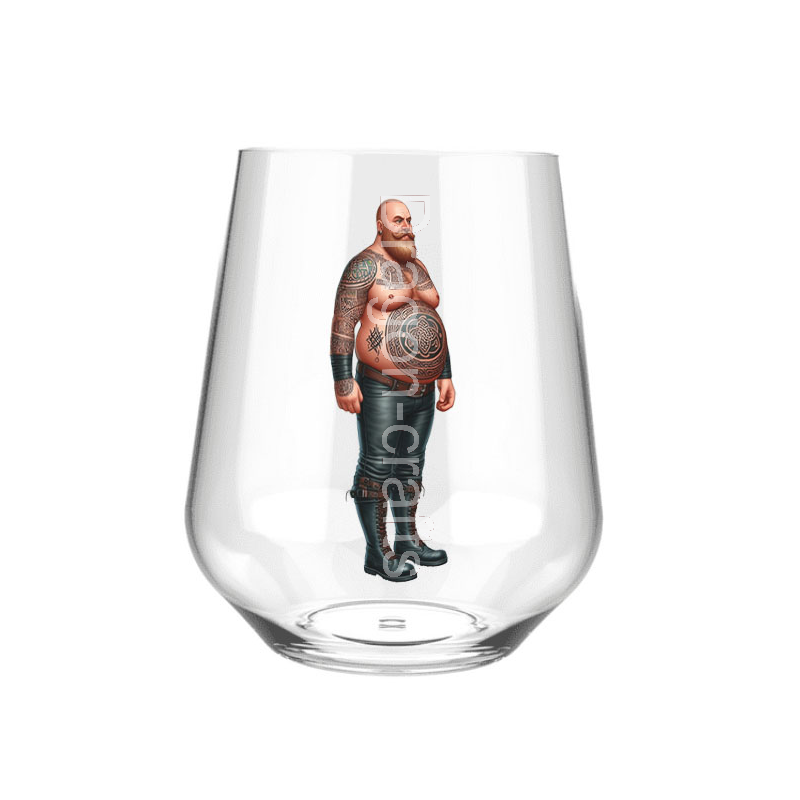 Stemless Wine Glass - Tattoo Guy - 38