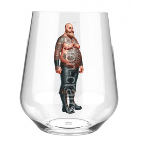 Stemless Wine Glass - Tattoo Guy - 38