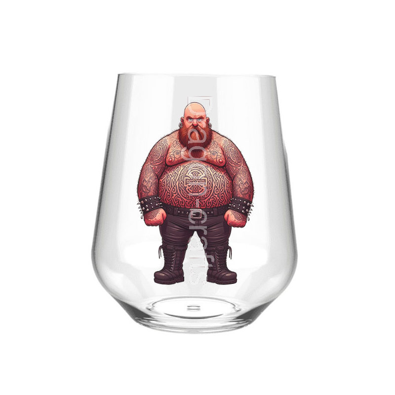 Stemless Wine Glass - Tattoo Guy - 4