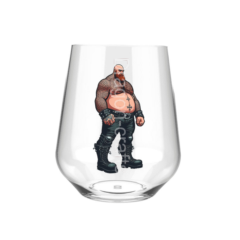 Stemless Wine Glass - Tattoo Guy - 40