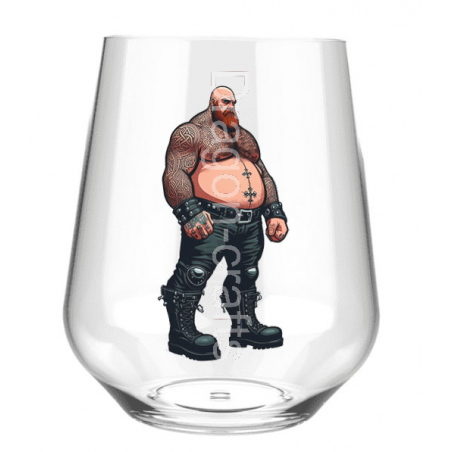Stemless Wine Glass - Tattoo Guy - 40