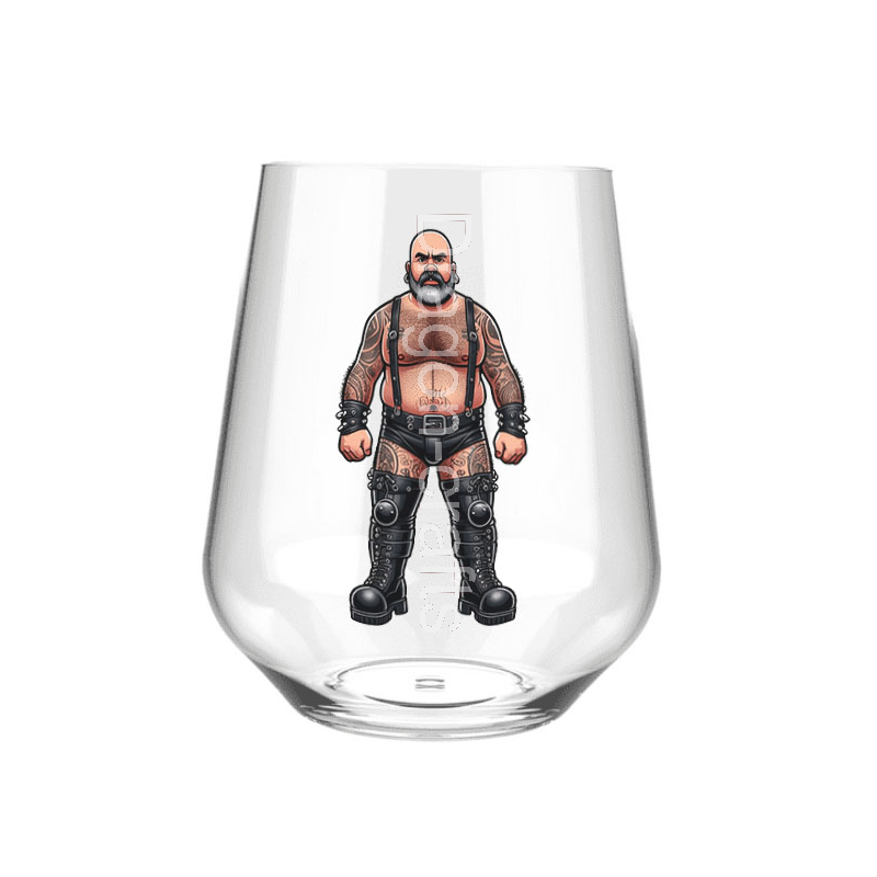 Stemless Wine Glass - Tattoo Guy - 42