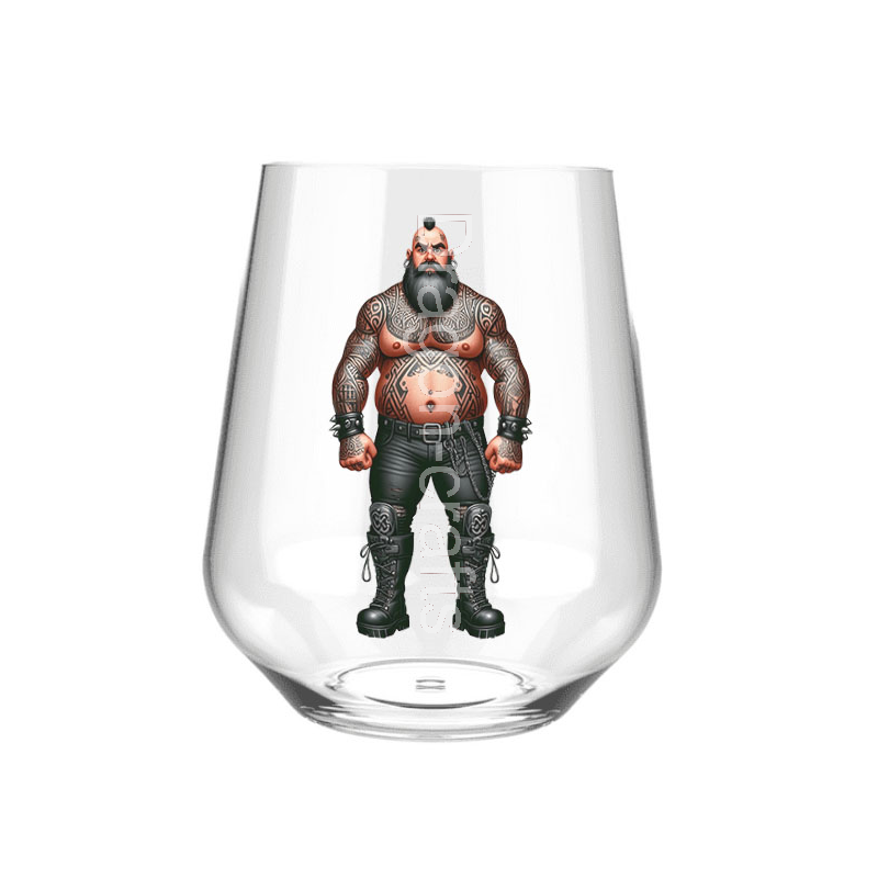 Stemless Wine Glass - Tattoo Guy - 43