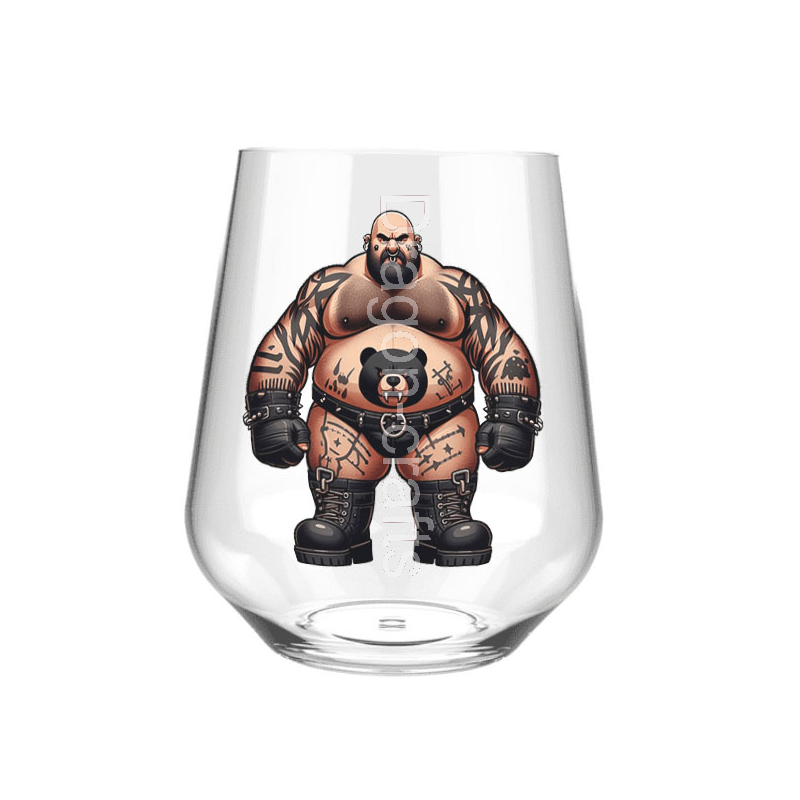 Stemless Wine Glass - Tattoo Guy - 47