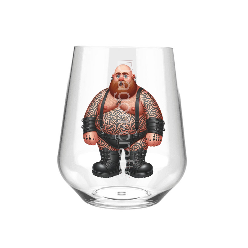 Stemless Wine Glass - Tattoo Guy - 48