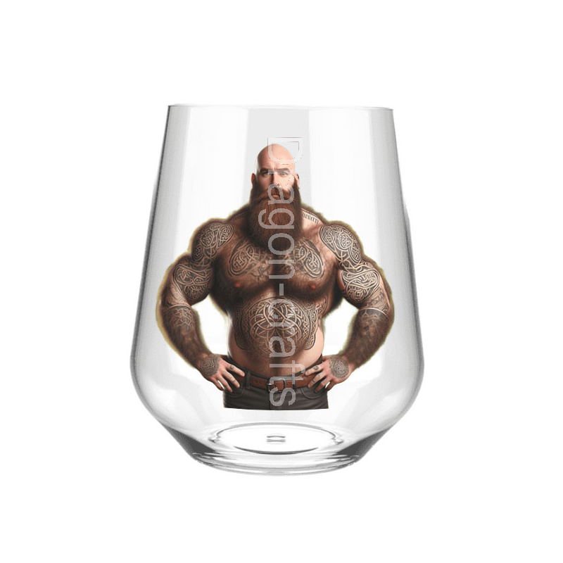 Stemless Wine Glass - Tattoo Guy - 49