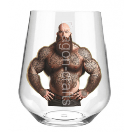 Stemless Wine Glass - Tattoo Guy - 49