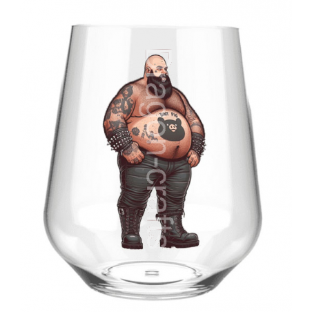 Stemless Wine Glass - Tattoo Guy - 51