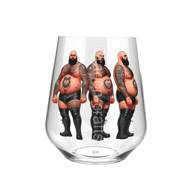 Stemless Wine Glass - Tattoo Guy - 55