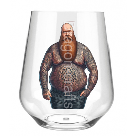 Stemless Wine Glass - Tattoo Guy - 6
