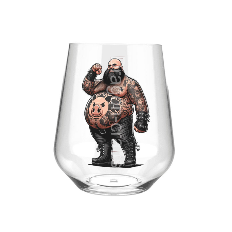 Stemless Wine Glass - Tattoo Guy - 9