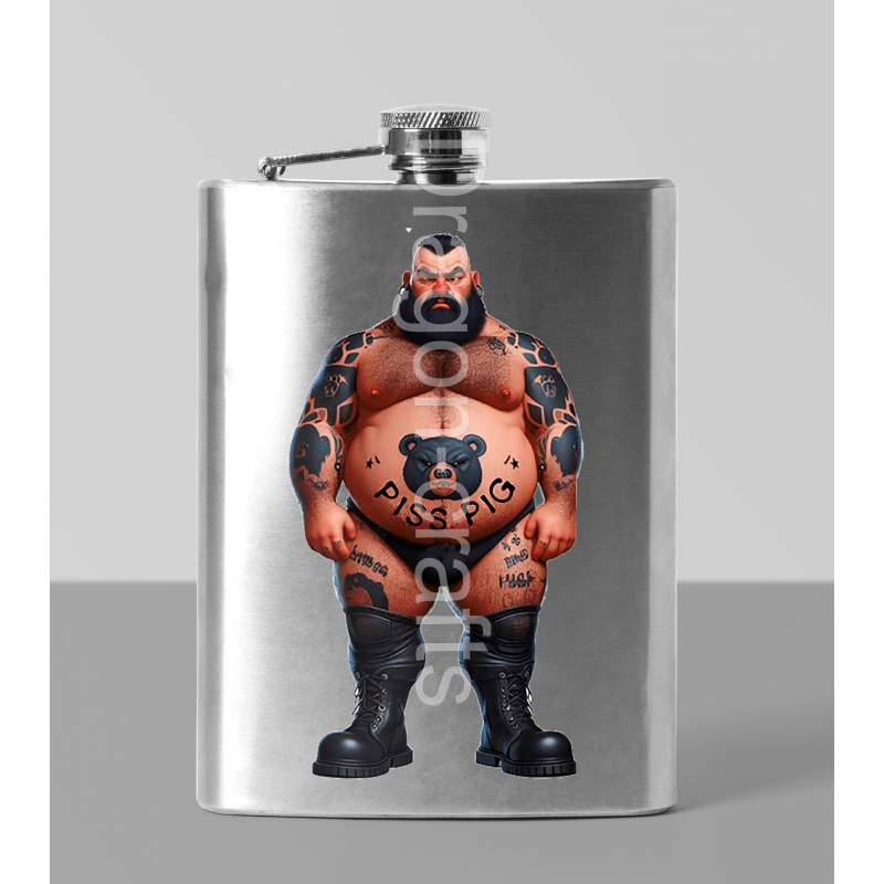 8oz Hip Flask - Tattoo Guy - 24