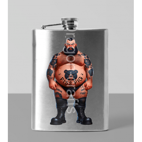 8oz Hip Flask - Tattoo Guy - 24