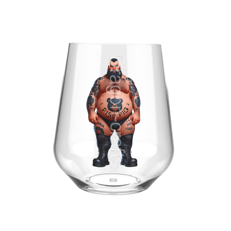 Stemless Wine Glass - Tattoo Guy - 24