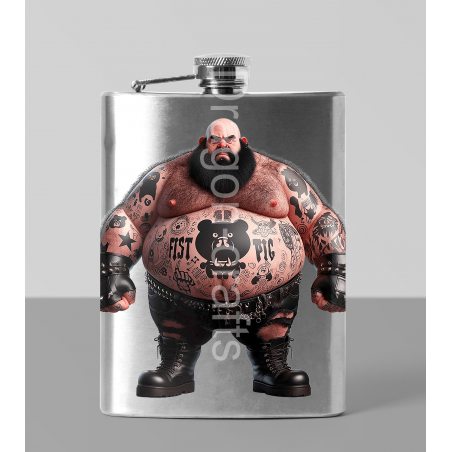 8oz Hip Flask - Tattoo Guy - 37