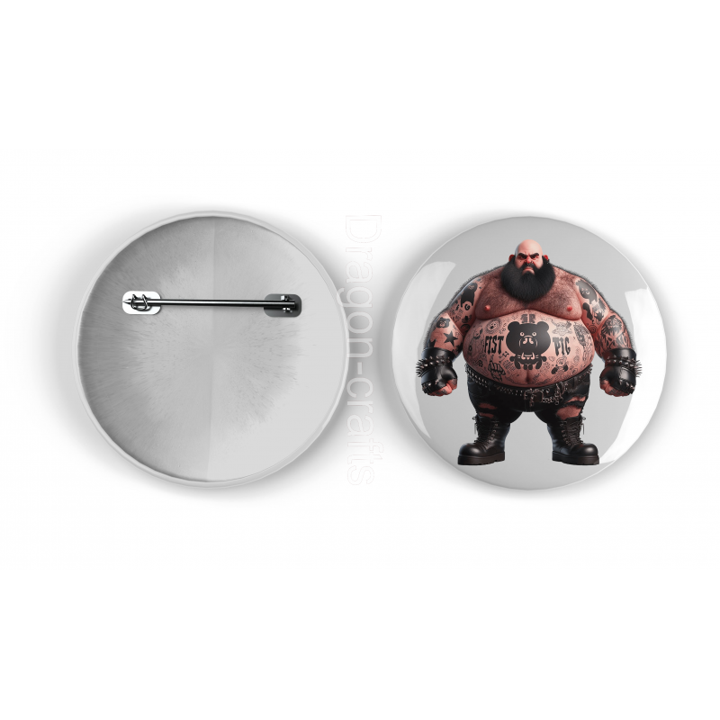 25mm Round Metal Badge - Tattoo Guy - 45 25mm Round Metal Badge - Tattoo Guy - 45