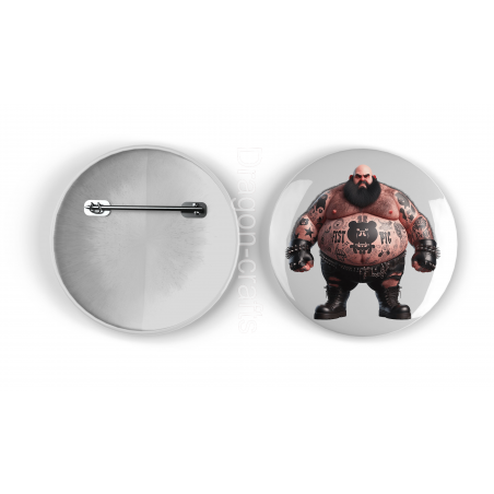 25mm Round Metal Badge - Tattoo Guy - 45