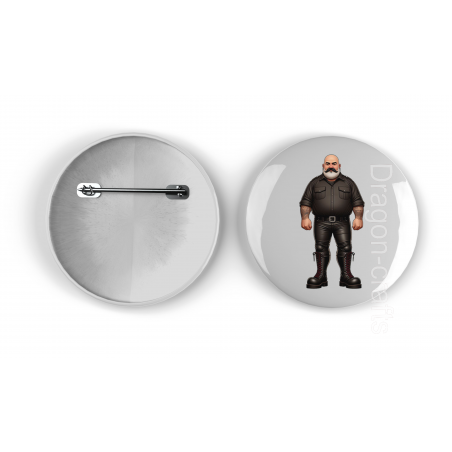 25mm Round Metal Badge - Leather Guy - 10