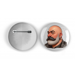 25mm Round Metal Badge - Leather Guy - 13