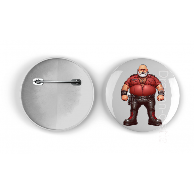 25mm Round Metal Badge - Leather Guy - 14 25mm Round Metal Badge - Leather Guy - 14