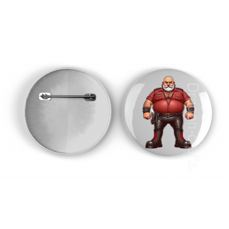 25mm Round Metal Badge - Leather Guy - 14