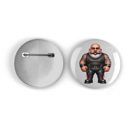 25mm Round Metal Badge - Leather Guy - 18