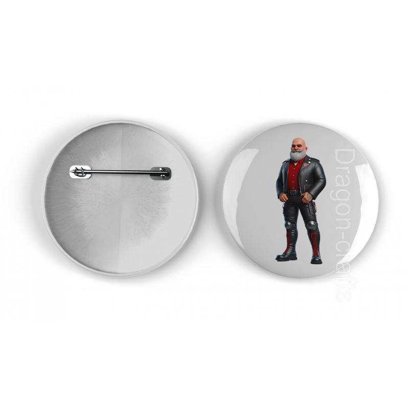 25mm Round Metal Badge - Leather Guy - 20