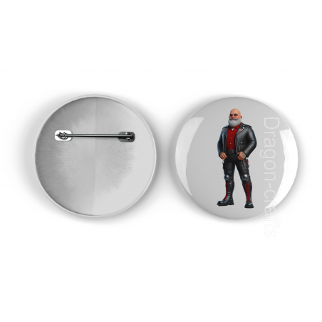 25mm Round Metal Badge - Leather Guy - 20