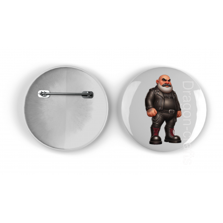 25mm Round Metal Badge - Leather Guy - 3