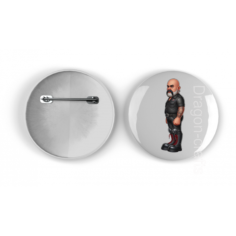 25mm Round Metal Badge - Leather Guy - 31 25mm Round Metal Badge - Leather Guy - 31