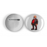 25mm Round Metal Badge - Leather Guy - 38
