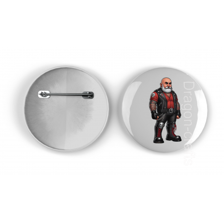 25mm Round Metal Badge - Leather Guy - 40