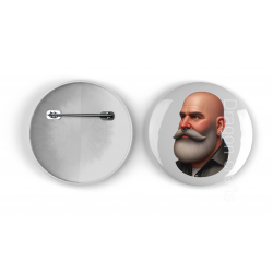 25mm Round Metal Badge - Leather Guy - 6