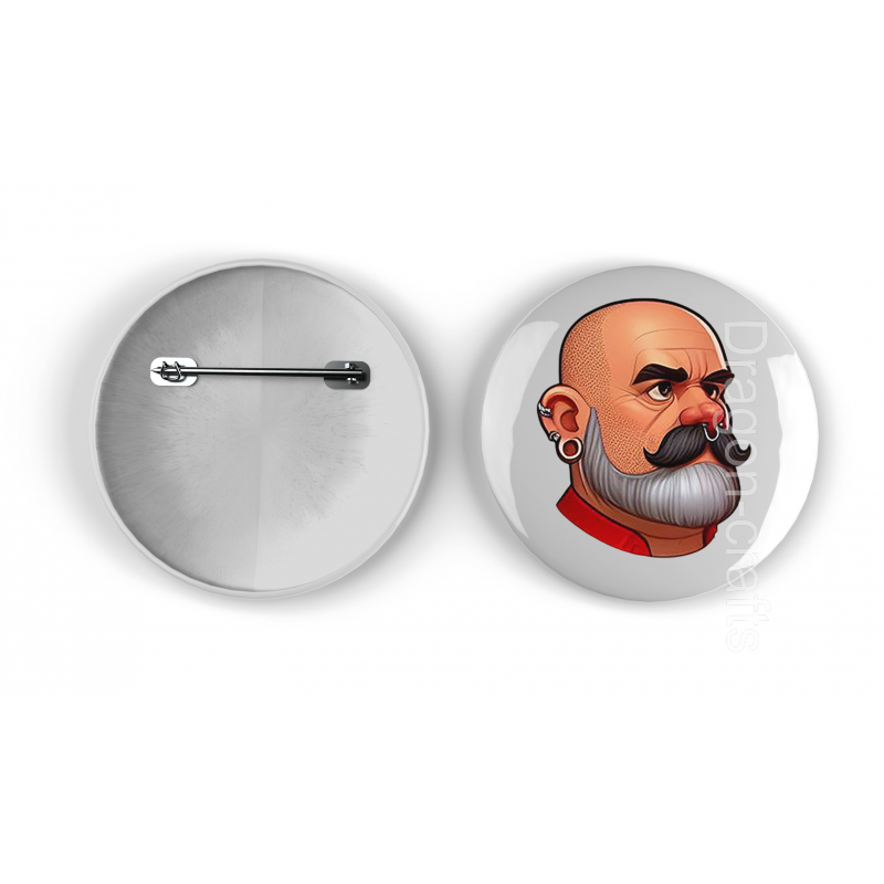 25mm Round Metal Badge - Leather Guy - 8